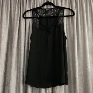 Forever 21 Chiffon tank lace neck and strap